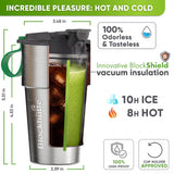 Cross-section showing the vacuum insulation and the measured dimensions – Gray, 12 oz