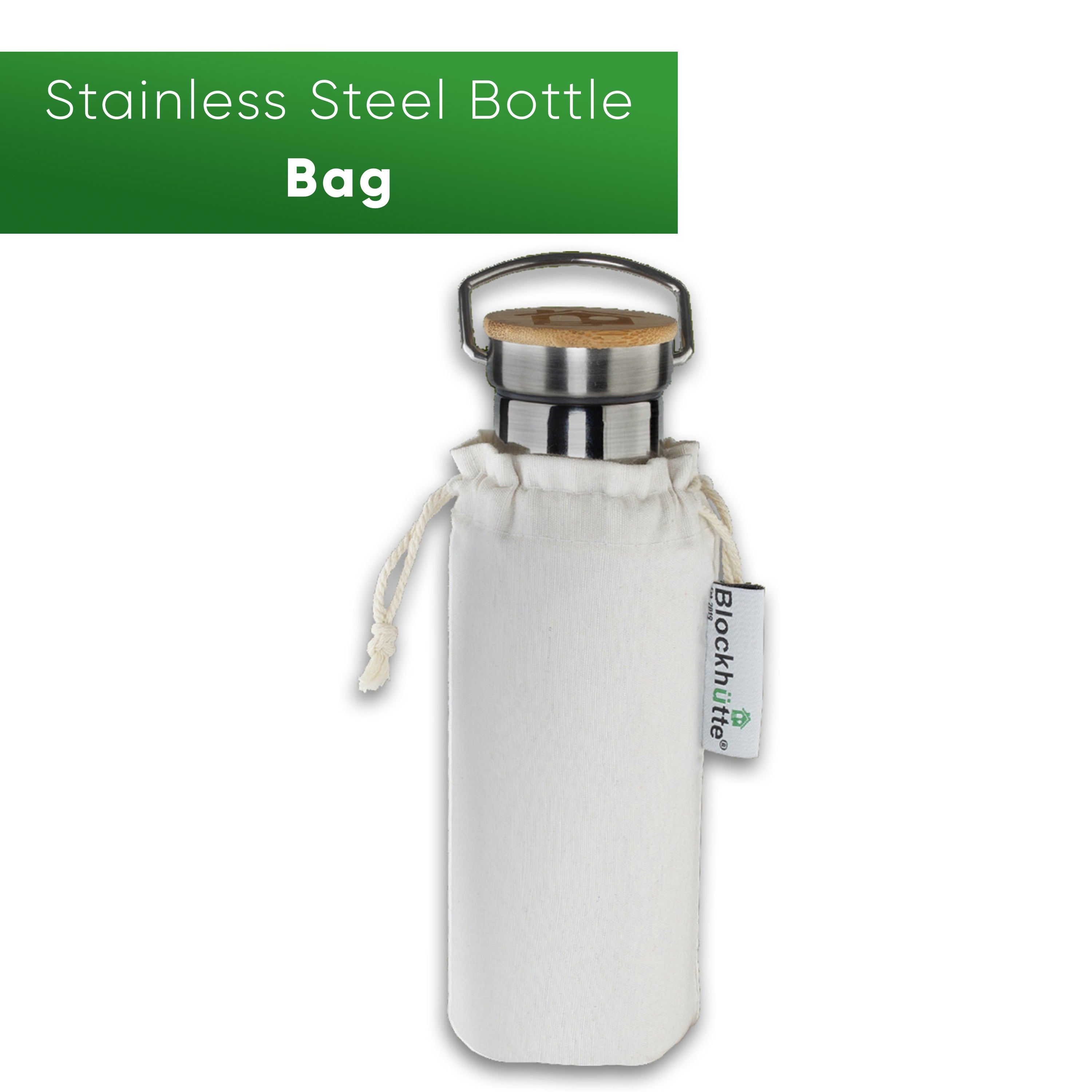 Stainless Steel Water Bottle - Bag