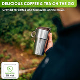 Stainless Steel Insulated Travel Mug for Coffee & Tea with Engraved Name – Brown, 17 oz, view 2