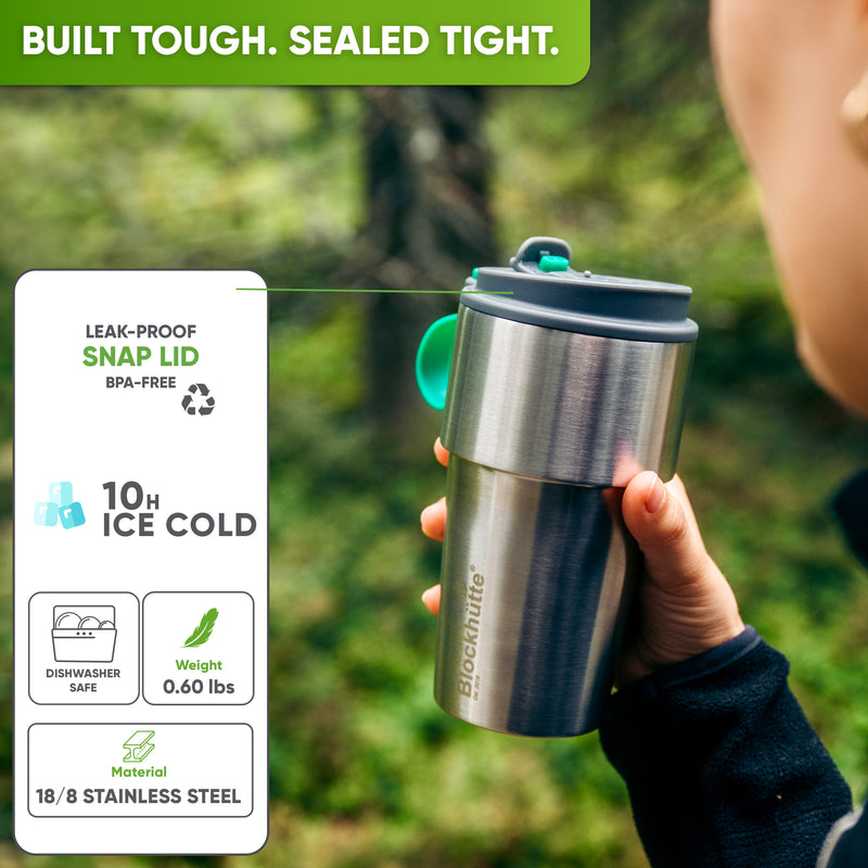 Stainless Steel Insulated Travel Mug for Coffee & Tea with Engraved Name – Gray, 17 oz, view 3