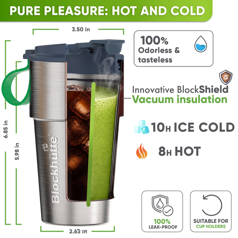 Stainless Steel Insulated Travel Mug for Coffee & Tea with Engraved Name – Gray, 17 oz, view 5