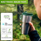 Stainless Steel Insulated Travel Mug for Coffee & Tea with Engraved Name – Dark Green, 17 oz, view 3