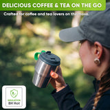 Stainless Steel Insulated Travel Mug for Coffee & Tea with Engraved Name – Gray, 12 oz, view 2