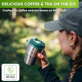 Stainless Steel Insulated Travel Mug for Coffee & Tea with Engraved Name – Dark Green, 12 oz, view 2