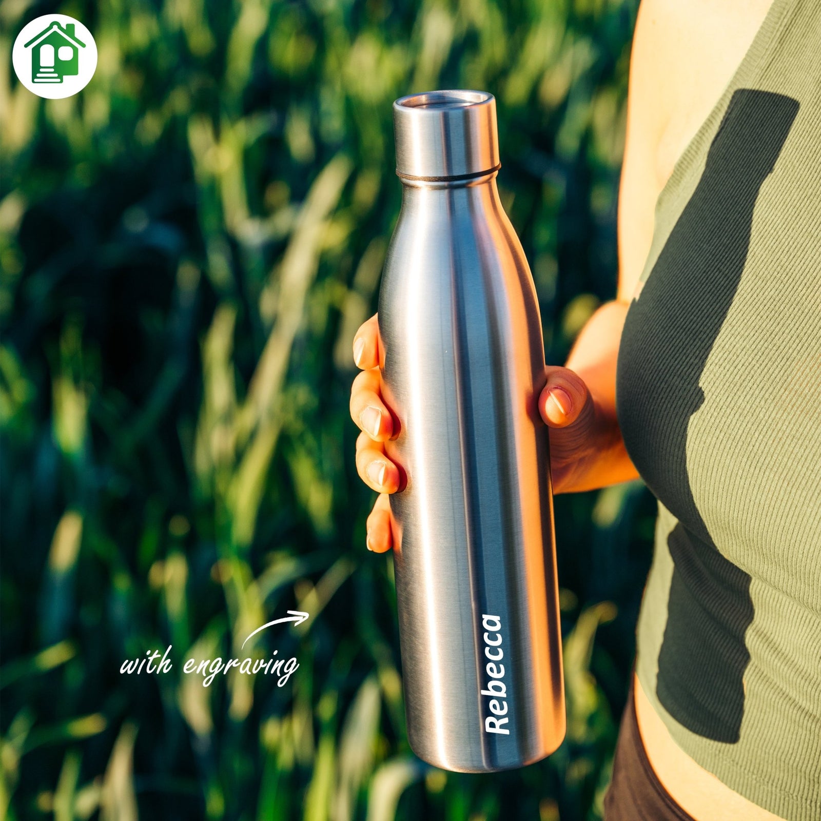 Custom Engraving for the Double Vacuum Insulated Water Bottle - Blockhütte US