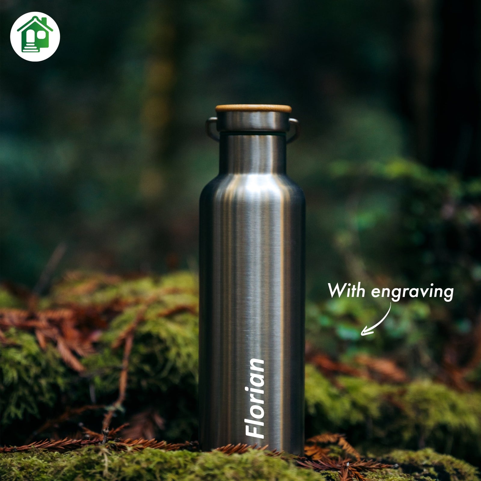 Custom Engraving for the Stainless Steel Water Bottle - Blockhütte US
