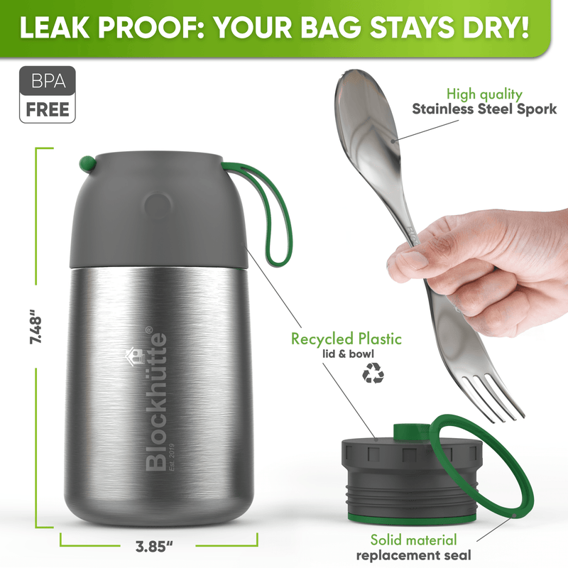 Foodie Bundle - Stainless Steel Lunch Box & Insulated Food Jar - blockhuette