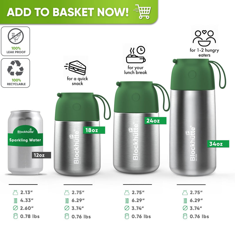 Insulated Food Jar Colored - Blockhütte US