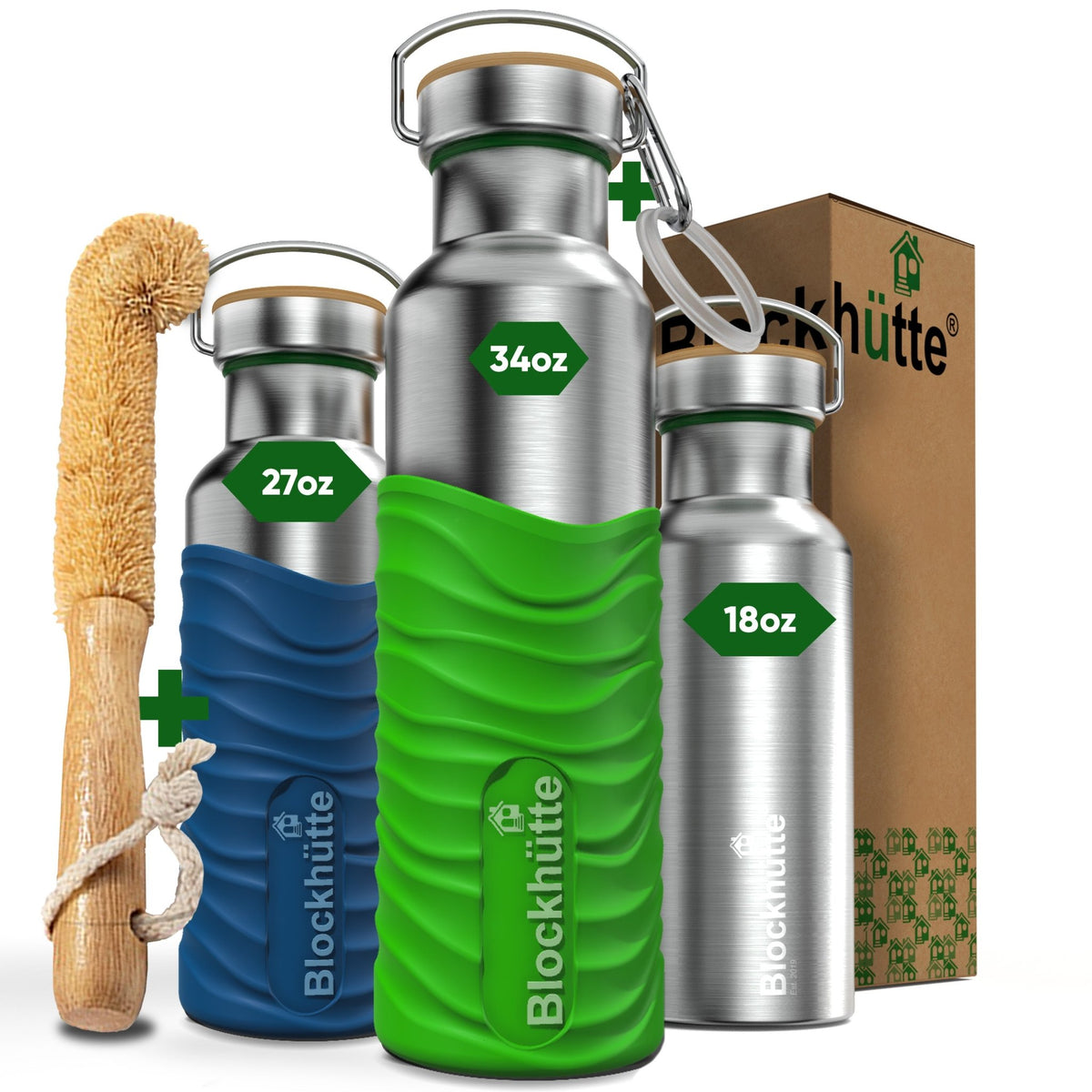 Premium Insulated Stainless Steel Water Bottle with Silicon Coating - blockhuette