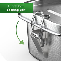 Stainless Steel Lunch Box - Locking Bar Set - blockhuette