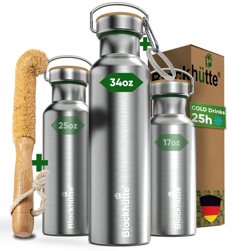Vacuum Insulated Stainless Steel Water Bottle - blockhuette
